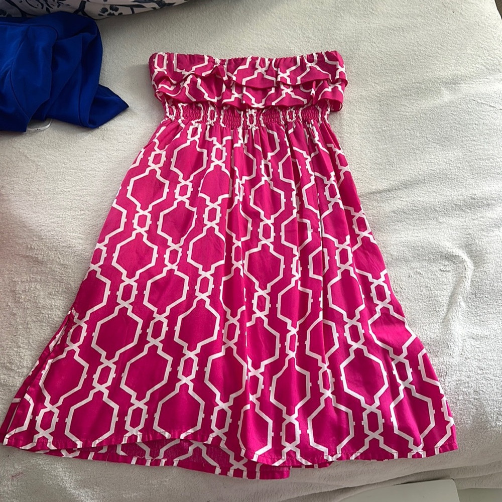 pink dress strapless
